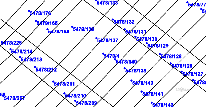 Parcela st. 5478/4 v KÚ Archlebov, Katastrální mapa