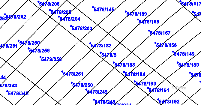 Parcela st. 5478/5 v KÚ Archlebov, Katastrální mapa