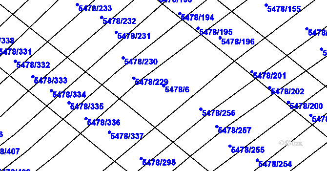 Parcela st. 5478/6 v KÚ Archlebov, Katastrální mapa