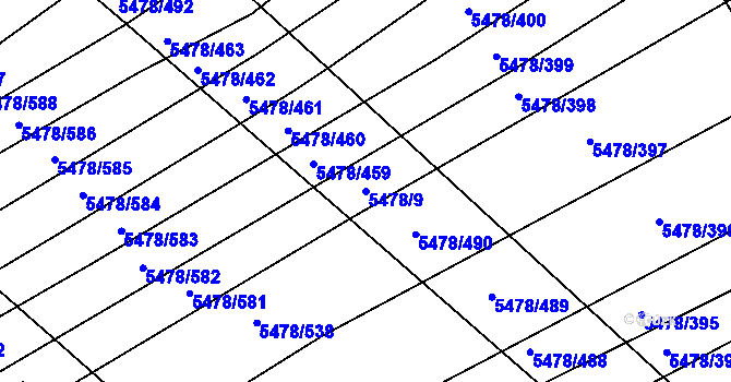 Parcela st. 5478/9 v KÚ Archlebov, Katastrální mapa