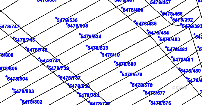 Parcela st. 5478/10 v KÚ Archlebov, Katastrální mapa