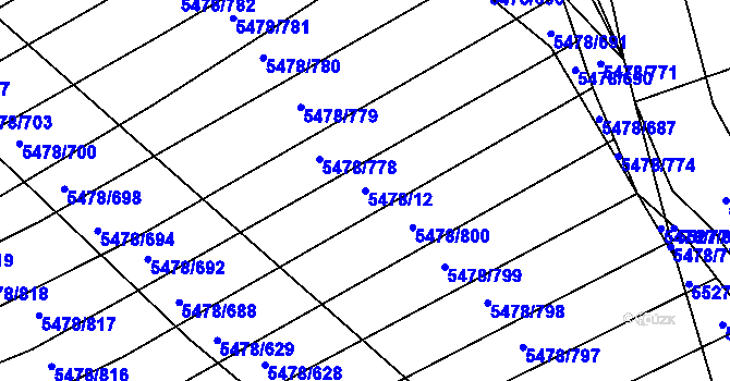 Parcela st. 5478/12 v KÚ Archlebov, Katastrální mapa