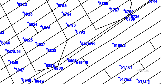 Parcela st. 5478/19 v KÚ Archlebov, Katastrální mapa