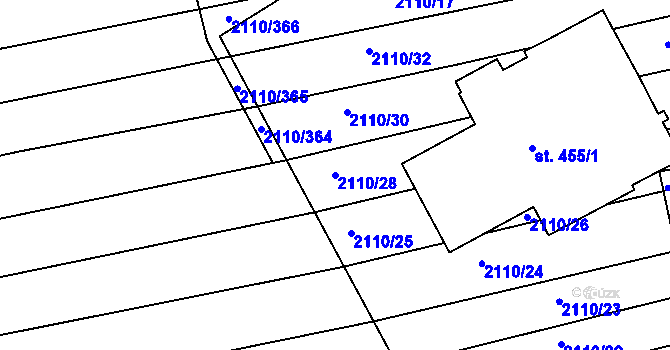 Parcela st. 2110/28 v KÚ Archlebov, Katastrální mapa