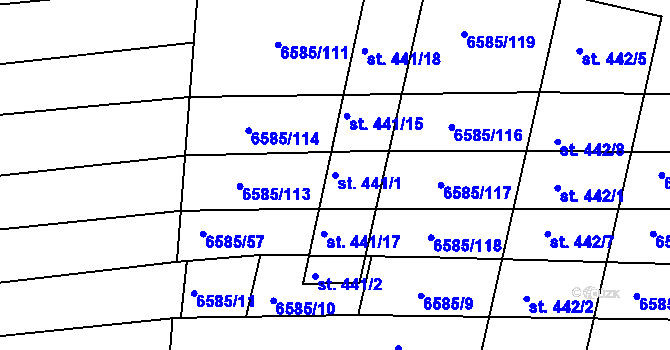 Parcela st. 441/1 v KÚ Archlebov, Katastrální mapa