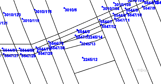 Parcela st. 2245/13 v KÚ Archlebov, Katastrální mapa