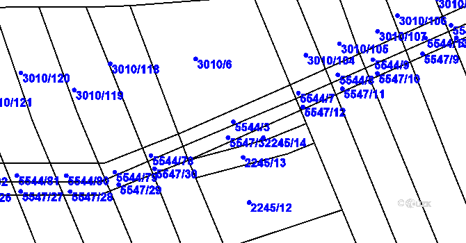 Parcela st. 5544/3 v KÚ Archlebov, Katastrální mapa