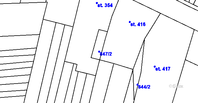 Parcela st. 847/2 v KÚ Archlebov, Katastrální mapa