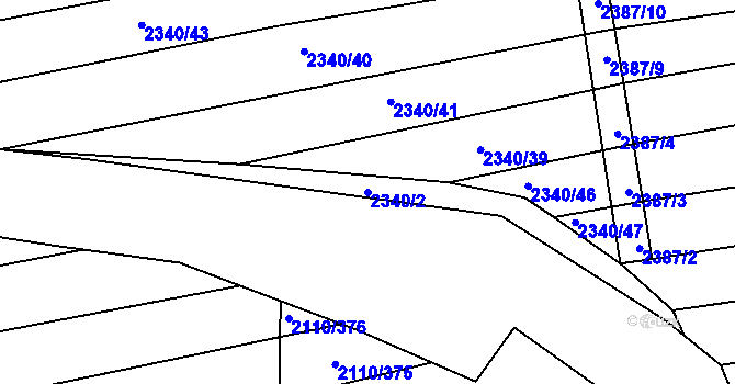 Parcela st. 2340/2 v KÚ Archlebov, Katastrální mapa