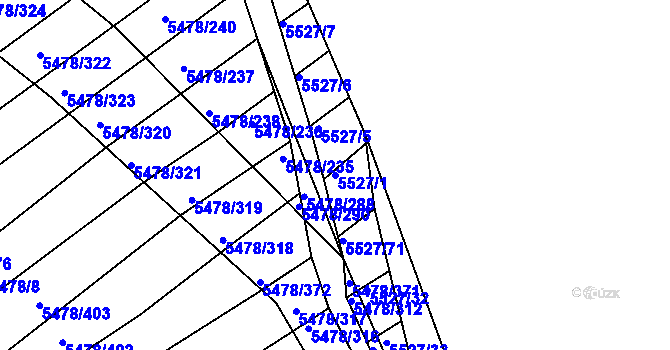 Parcela st. 5527/1 v KÚ Archlebov, Katastrální mapa