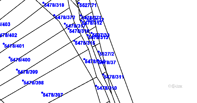 Parcela st. 5527/2 v KÚ Archlebov, Katastrální mapa