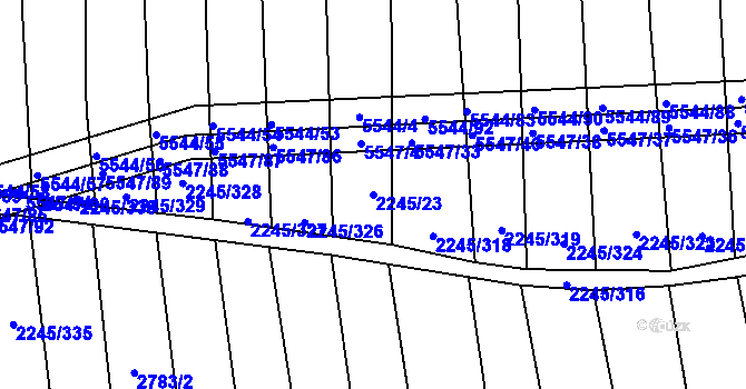 Parcela st. 2245/23 v KÚ Archlebov, Katastrální mapa