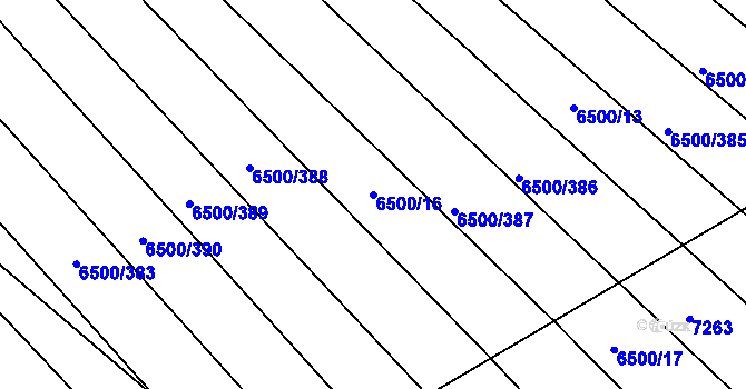 Parcela st. 6500/16 v KÚ Archlebov, Katastrální mapa