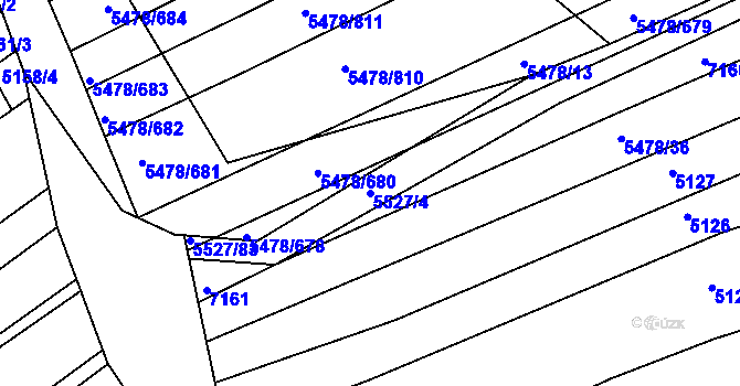 Parcela st. 5527/4 v KÚ Archlebov, Katastrální mapa