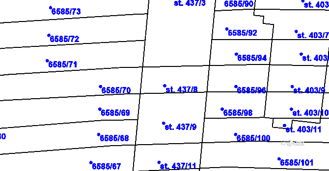 Parcela st. 437/8 v KÚ Archlebov, Katastrální mapa
