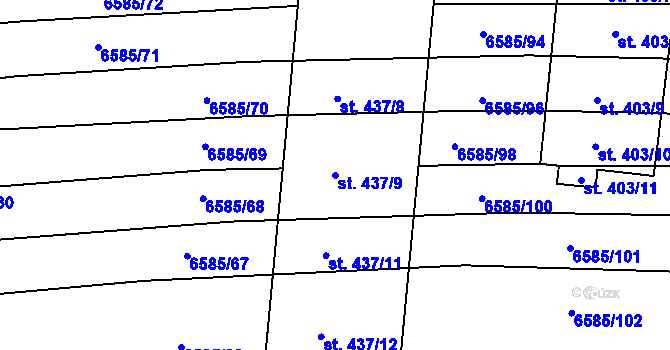 Parcela st. 437/9 v KÚ Archlebov, Katastrální mapa