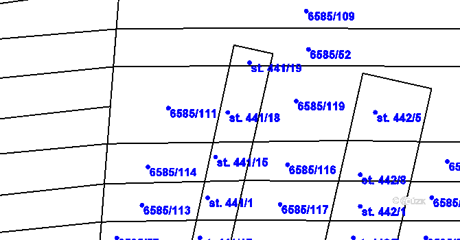 Parcela st. 441/16 v KÚ Archlebov, Katastrální mapa