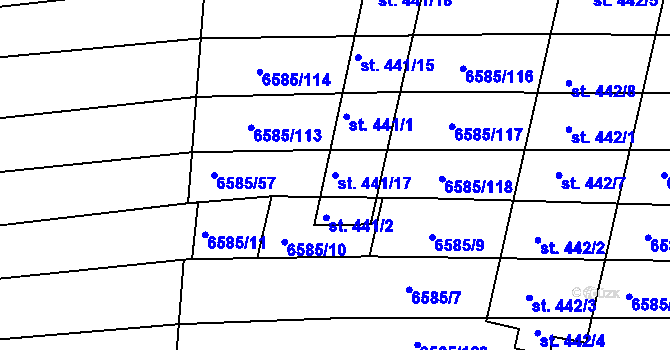 Parcela st. 441/17 v KÚ Archlebov, Katastrální mapa