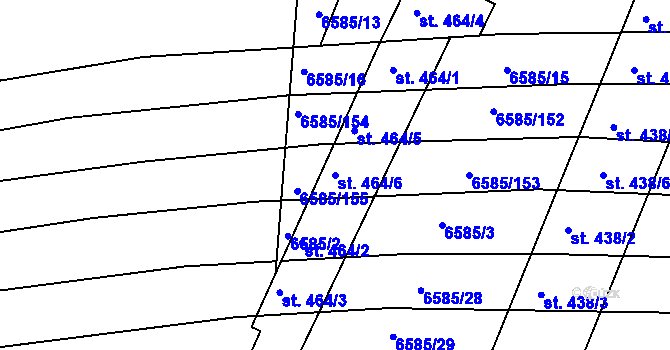 Parcela st. 464/6 v KÚ Archlebov, Katastrální mapa