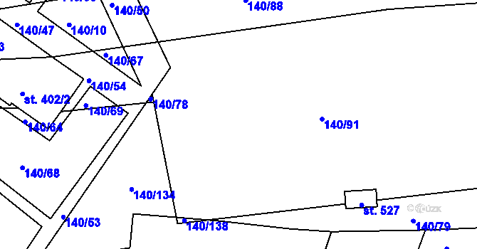 Parcela st. 140/90 v KÚ Archlebov, Katastrální mapa