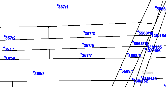 Parcela st. 357/5 v KÚ Archlebov, Katastrální mapa
