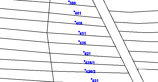 Parcela st. 416 v KÚ Archlebov, Katastrální mapa
