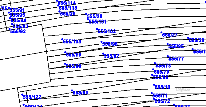 Parcela st. 555/87 v KÚ Archlebov, Katastrální mapa