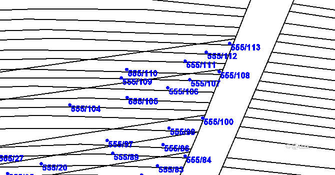 Parcela st. 555/106 v KÚ Archlebov, Katastrální mapa