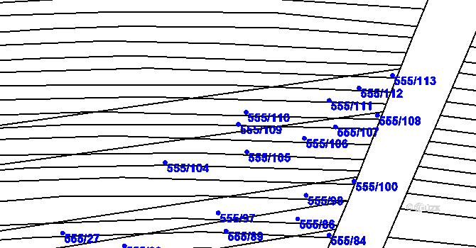 Parcela st. 555/109 v KÚ Archlebov, Katastrální mapa