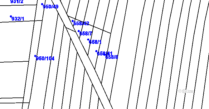 Parcela st. 658/8 v KÚ Archlebov, Katastrální mapa