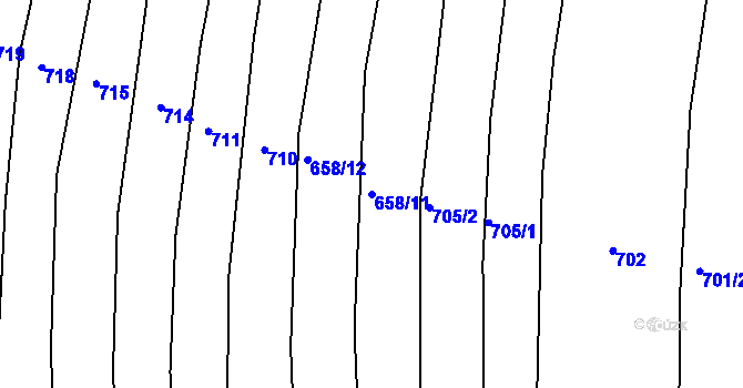 Parcela st. 658/11 v KÚ Archlebov, Katastrální mapa