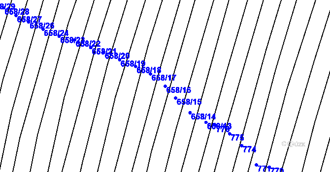 Parcela st. 658/16 v KÚ Archlebov, Katastrální mapa