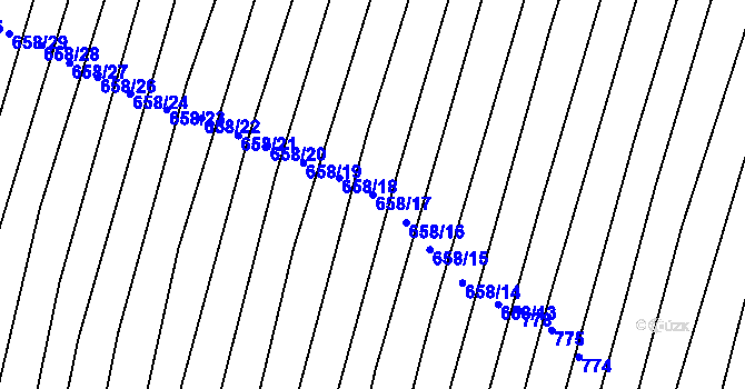 Parcela st. 658/17 v KÚ Archlebov, Katastrální mapa
