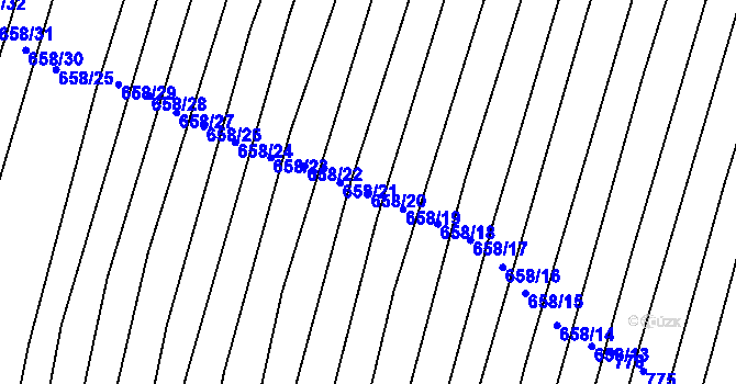 Parcela st. 658/20 v KÚ Archlebov, Katastrální mapa