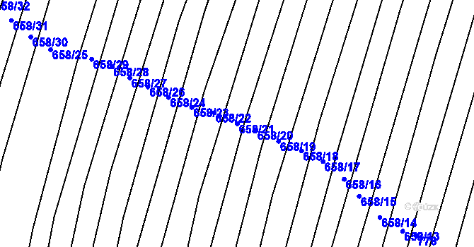 Parcela st. 658/21 v KÚ Archlebov, Katastrální mapa