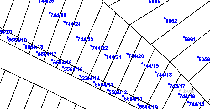 Parcela st. 744/21 v KÚ Archlebov, Katastrální mapa
