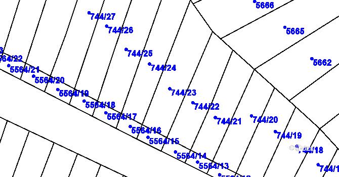 Parcela st. 744/23 v KÚ Archlebov, Katastrální mapa