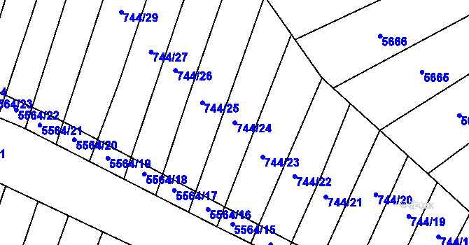 Parcela st. 744/24 v KÚ Archlebov, Katastrální mapa