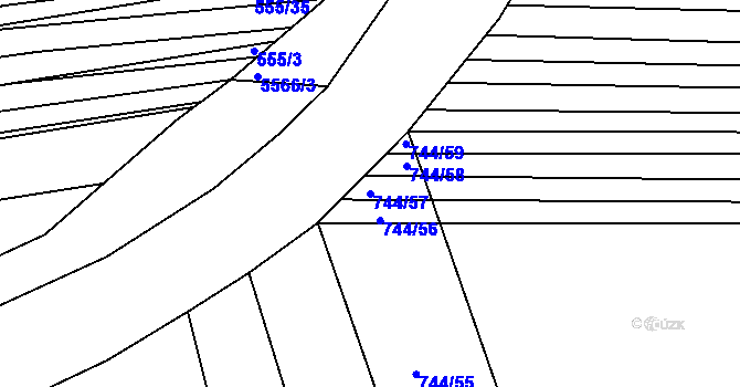 Parcela st. 744/57 v KÚ Archlebov, Katastrální mapa