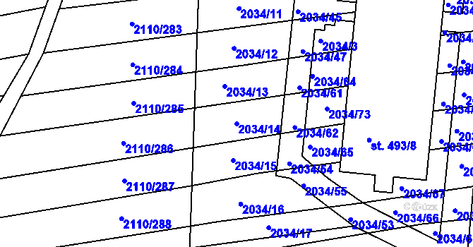 Parcela st. 2034/14 v KÚ Archlebov, Katastrální mapa