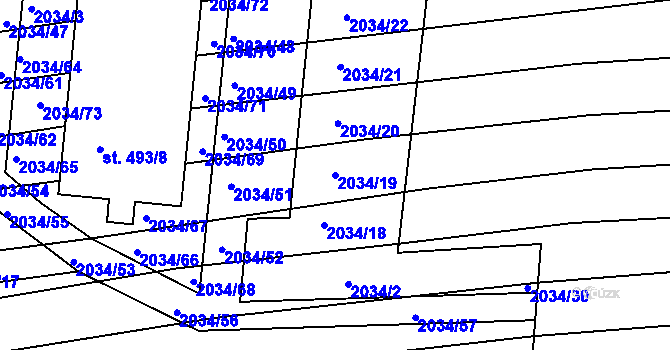 Parcela st. 2034/19 v KÚ Archlebov, Katastrální mapa