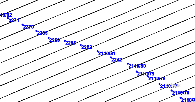 Parcela st. 2110/81 v KÚ Archlebov, Katastrální mapa