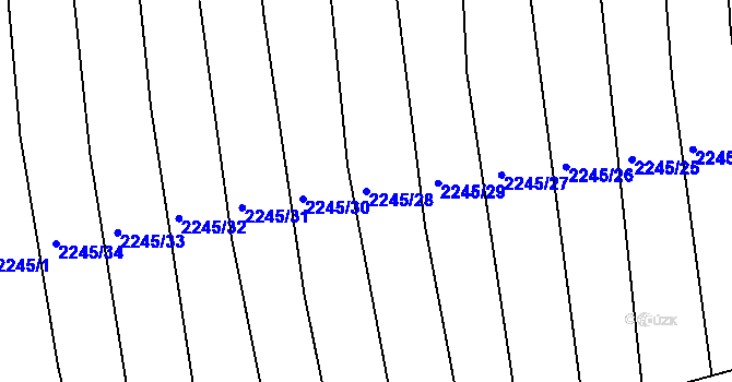 Parcela st. 2245/28 v KÚ Archlebov, Katastrální mapa