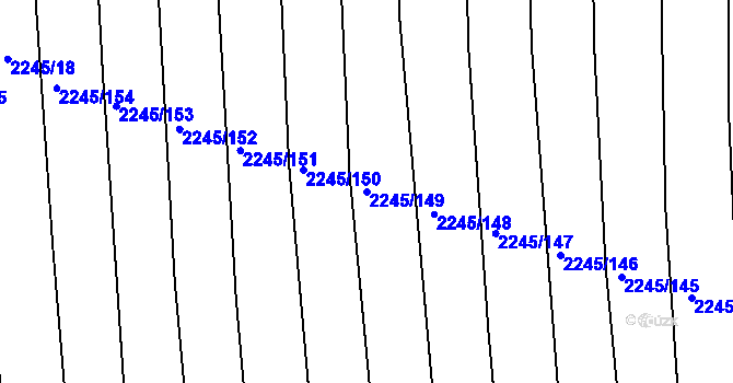 Parcela st. 2245/149 v KÚ Archlebov, Katastrální mapa