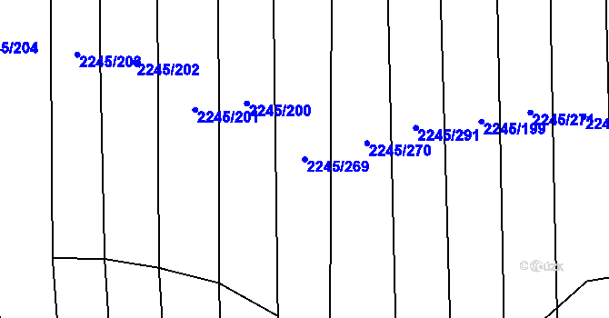 Parcela st. 2245/269 v KÚ Archlebov, Katastrální mapa