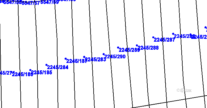 Parcela st. 2245/290 v KÚ Archlebov, Katastrální mapa