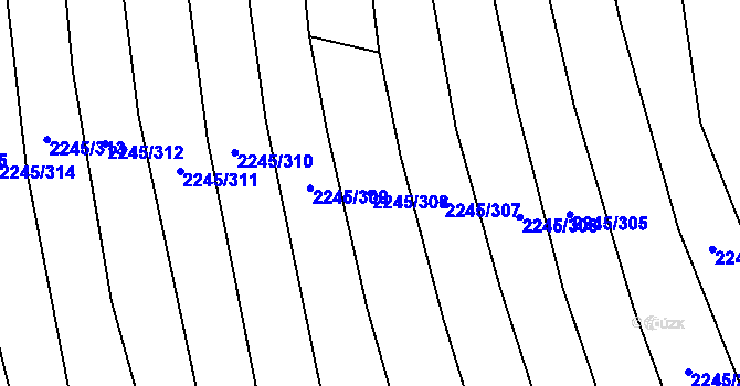 Parcela st. 2245/308 v KÚ Archlebov, Katastrální mapa