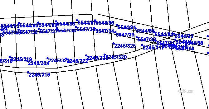 Parcela st. 2245/320 v KÚ Archlebov, Katastrální mapa