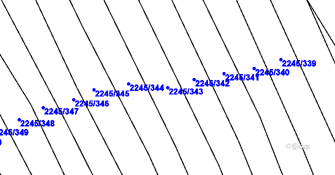 Parcela st. 2245/343 v KÚ Archlebov, Katastrální mapa