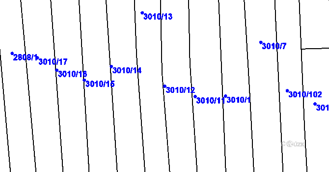 Parcela st. 3010/12 v KÚ Archlebov, Katastrální mapa